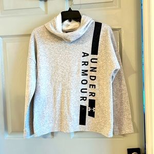 Under Armour gray w/black letter sweatshirt size small.
